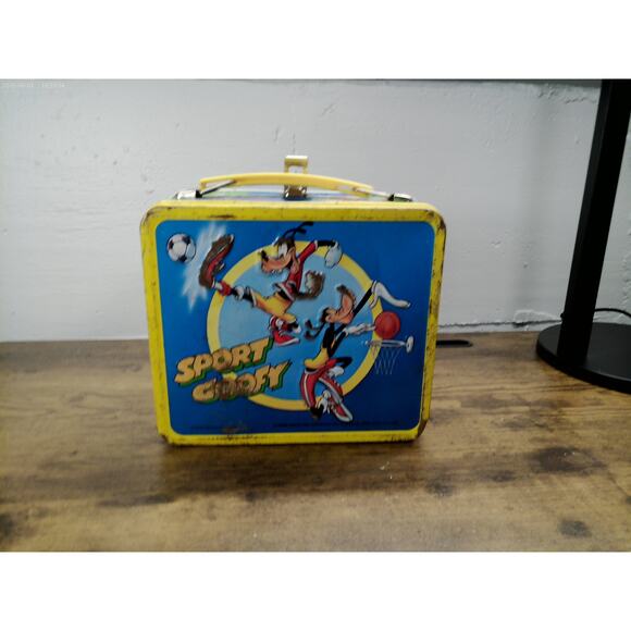 Vintage 1983 Disney Sport Goofy Metal Lunchbox with Thermos – Aladdin Industries - Picture 2 of 8